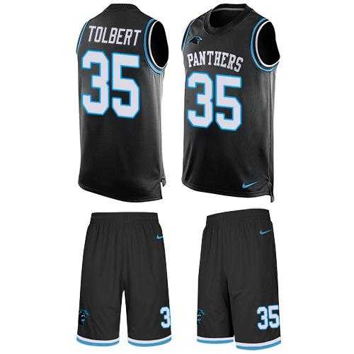 Nike Carolina Panthers #35 Mike Tolbert Black Team Color Men's Stitched NFL Limited Tank Top Suit Jersey