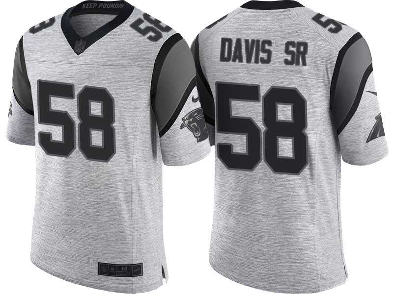 Nike Carolina Panthers #58 Thomas Davis Sr 2016 Gridiron Gray II Men's NFL Limited Jersey