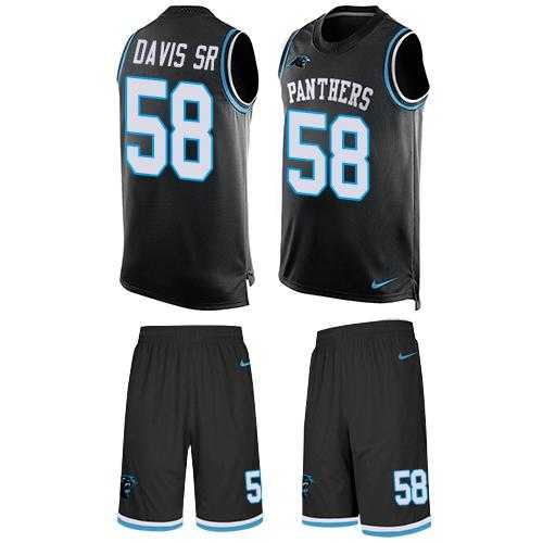 Nike Carolina Panthers #58 Thomas Davis Sr Black Team Color Men's Stitched NFL Limited Tank Top Suit Jersey