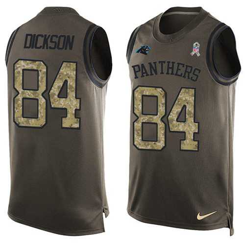 Nike Carolina Panthers #84 Ed Dickson Green Men's Stitched NFL Limited Salute To Service Tank Top Jersey