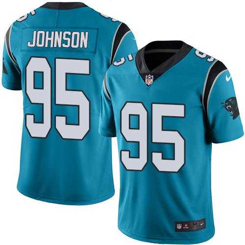 Nike Carolina Panthers #95 Charles Johnson Blue Men's Stitched NFL Limited Rush Jersey