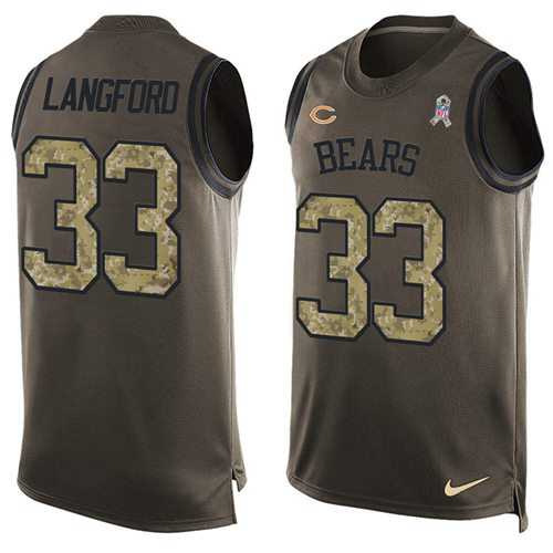 Nike Chicago Bears #33 Jeremy Langford Green Men's Stitched NFL Limited Salute To Service Tank Top Jersey