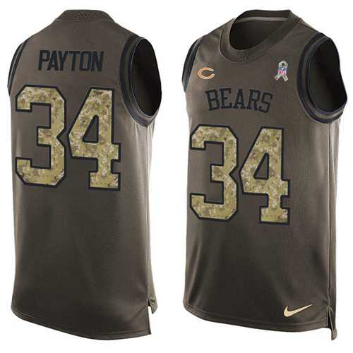 Nike Chicago Bears #34 Walter Payton Green Men's Stitched NFL Limited Salute To Service Tank Top Jersey