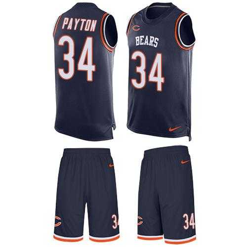 Nike Chicago Bears #34 Walter Payton Navy Blue Team Color Men's Stitched NFL Limited Tank Top Suit Jersey