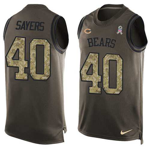 Nike Chicago Bears #40 Gale Sayers Green Men's Stitched NFL Limited Salute To Service Tank Top Jersey