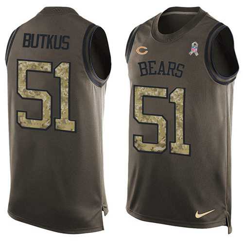 Nike Chicago Bears #51 Dick Butkus Green Men's Stitched NFL Limited Salute To Service Tank Top Jersey