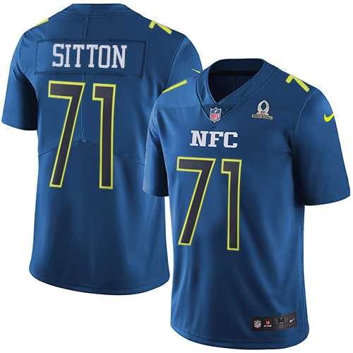 Nike Chicago Bears #71 Josh Sitton Navy Men's Stitched NFL Limited NFC 2017 Pro Bowl Jersey