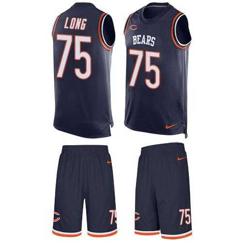 Nike Chicago Bears #75 Kyle Long Navy Blue Team Color Men's Stitched NFL Limited Tank Top Suit Jersey