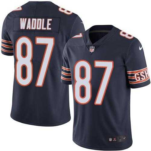 Nike Chicago Bears #87 Tom Waddle Navy Blue Men's Stitched NFL Limited Rush Jersey