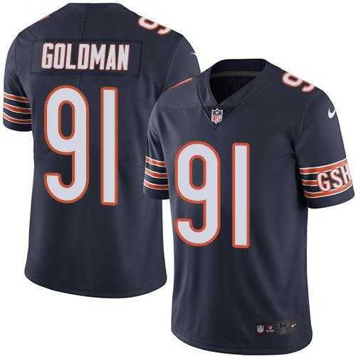 Nike Chicago Bears #91 Eddie Goldman Navy Blue Men's Stitched NFL Limited Rush Jersey