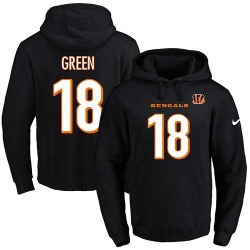 Nike Cincinnati Bengals #18 A.J. Green Black Name & Number Pullover NFL Hoodie
