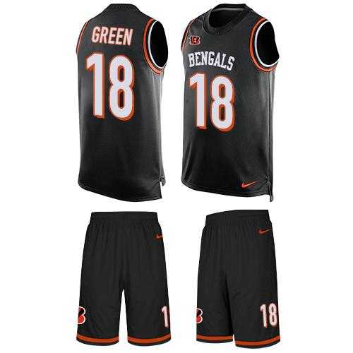Nike Cincinnati Bengals #18 A.J. Green Black Team Color Men's Stitched NFL Limited Tank Top Suit Jersey
