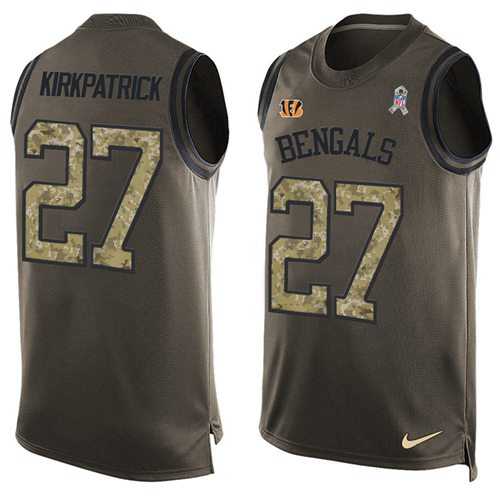 Nike Cincinnati Bengals #27 Dre Kirkpatrick Green Men's Stitched NFL Limited Salute To Service Tank Top Jersey