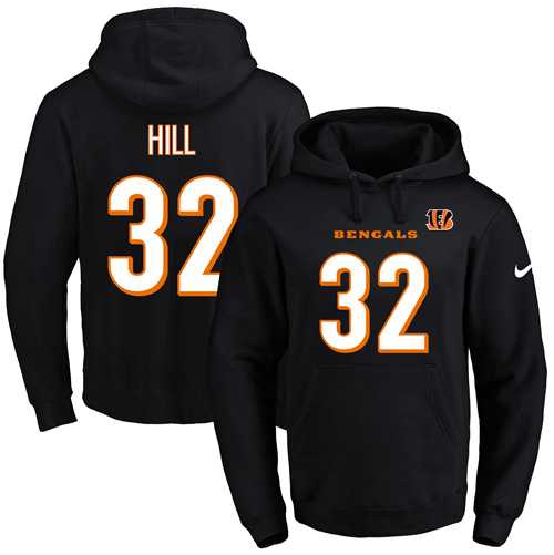 Nike Cincinnati Bengals #32 Jeremy Hill Black Name & Number Pullover NFL Hoodie