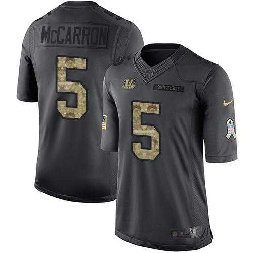 Nike Cincinnati Bengals #5 AJ McCarron Black Men's Stitched NFL Limited 2016 Salute to Service Jersey