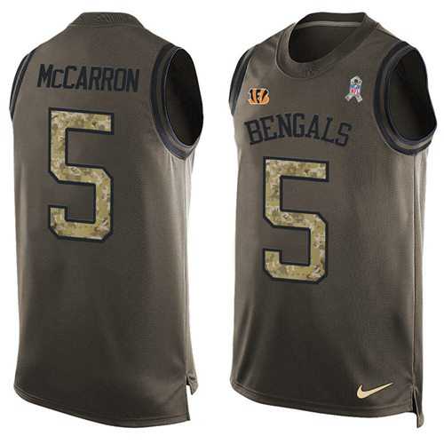 Nike Cincinnati Bengals #5 AJ McCarron Green Men's Stitched NFL Limited Salute To Service Tank Top Jersey