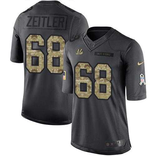 Nike Cincinnati Bengals #68 Kevin Zeitler Black Men's Stitched NFL Limited 2016 Salute to Service Jersey