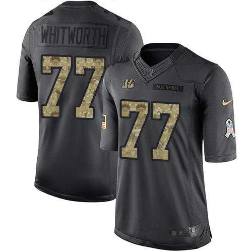 Nike Cincinnati Bengals #77 Andrew Whitworth Black Men's Stitched NFL Limited 2016 Salute to Service Jersey