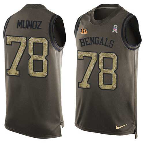 Nike Cincinnati Bengals #78 Anthony Munoz Green Men's Stitched NFL Limited Salute To Service Tank Top Jersey