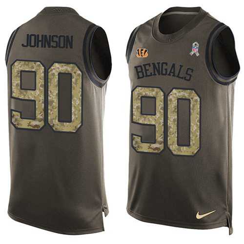 Nike Cincinnati Bengals #90 Michael Johnson Green Men's Stitched NFL Limited Salute To Service Tank Top Jersey