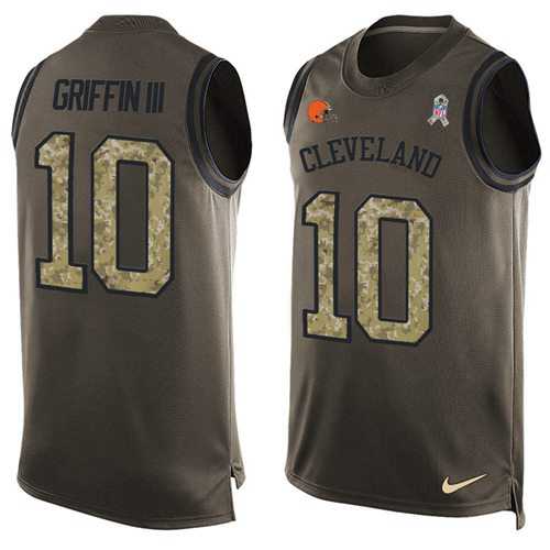 Nike Cleveland Browns #10 Robert Griffin III Green Men's Stitched NFL Limited Salute To Service Tank Top Jersey