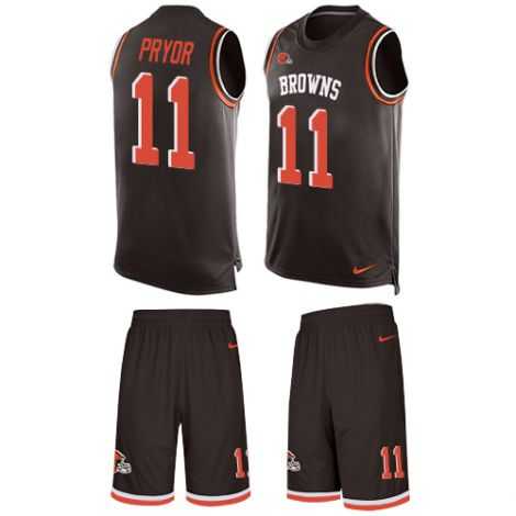 Nike Cleveland Browns #11 Terrelle Pryor Brown Team Color Men's Stitched NFL Limited Tank Top Suit Jersey