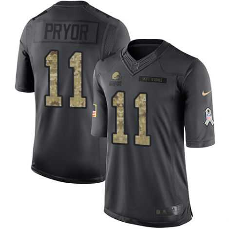 Nike Cleveland Browns #11 Terrelle Pryor Men's Stitched Anthracite NFL Salute to Service Limited Jerseys