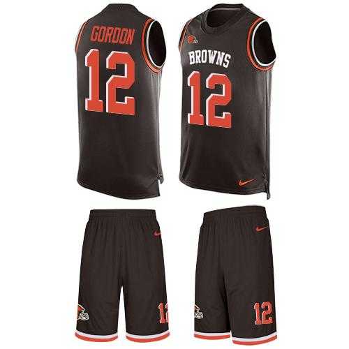 Nike Cleveland Browns #12 Josh Gordon Brown Team Color Men's Stitched NFL Limited Tank Top Suit Jersey