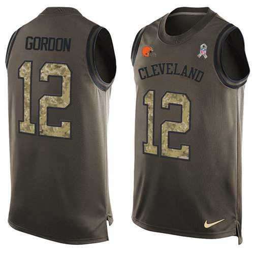 Nike Cleveland Browns #12 Josh Gordon Green Men's Stitched NFL Limited Salute To Service Tank Top Jersey