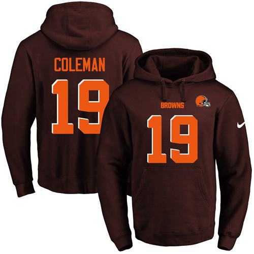 Nike Cleveland Browns #19 Corey Coleman Brown Name & Number Pullover NFL Hoodie