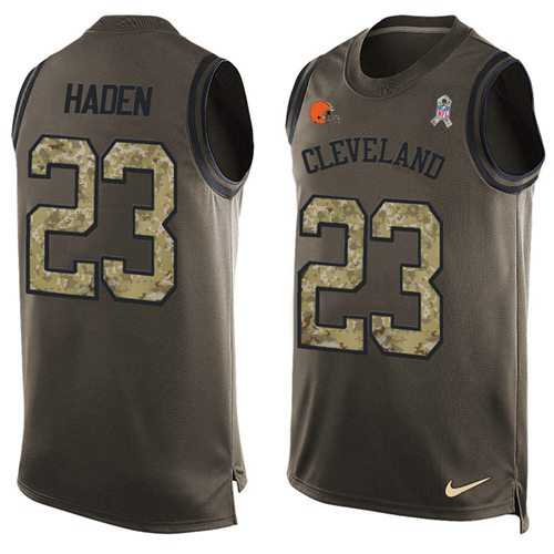 Nike Cleveland Browns #23 Joe Haden Green Men's Stitched NFL Limited Salute To Service Tank Top Jersey
