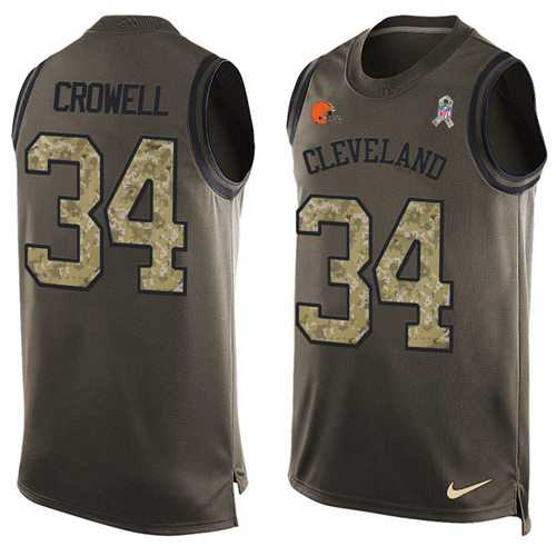 Nike Cleveland Browns #34 Isaiah Crowell Green Men's Stitched NFL Limited Salute To Service Tank Top Jersey