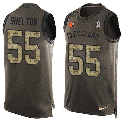Nike Cleveland Browns #55 Danny Shelton Green Men's Stitched NFL Limited Salute To Service Tank Top Jersey