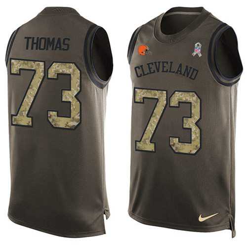 Nike Cleveland Browns #73 Joe Thomas Green Men's Stitched NFL Limited Salute To Service Tank Top Jersey