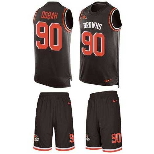 Nike Cleveland Browns #90 Emmanuel Ogbah Brown Team Color Men's Stitched NFL Limited Tank Top Suit Jersey