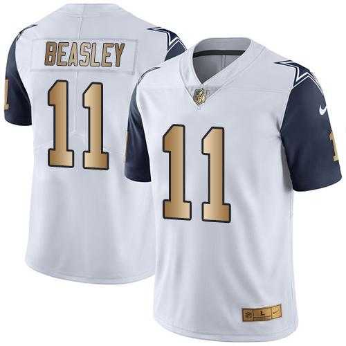 Nike Dallas Cowboys #11 Cole Beasley White Men's Stitched NFL Limited Gold Rush Jersey