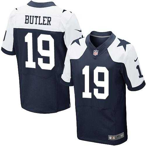 Nike Dallas Cowboys #19 Brice Butler Navy Blue Thanksgiving Throwback Men's Stitched NFL Elite Jersey