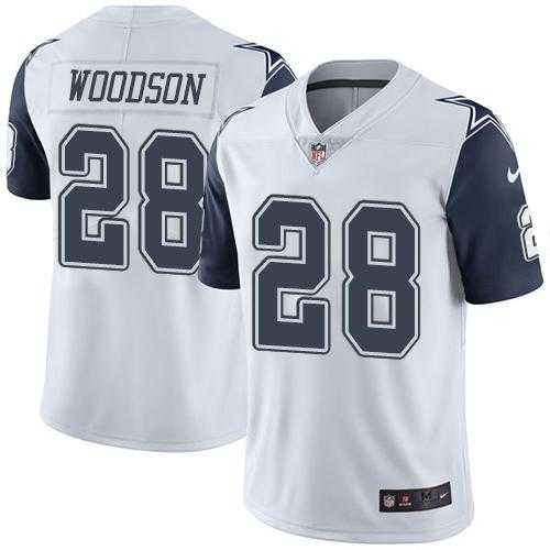 Nike Dallas Cowboys #28 Darren Woodson White Men's Stitched NFL Limited Rush Jersey
