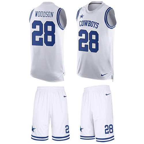 Nike Dallas Cowboys #28 Darren Woodson White Men's Stitched NFL Limited Tank Top Suit Jersey