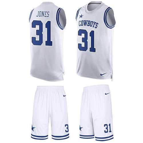 Nike Dallas Cowboys #31 Byron Jones White Men's Stitched NFL Limited Tank Top Suit Jersey