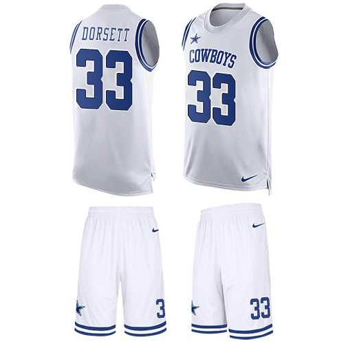 Nike Dallas Cowboys #33 Tony Dorsett White Men's Stitched NFL Limited Tank Top Suit Jersey