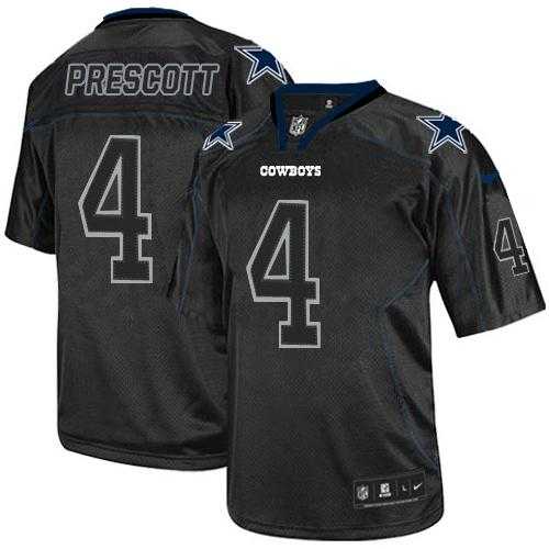 Nike Dallas Cowboys #4 Dak Prescott Lights Out Black Men's Stitched NFL Elite Jersey