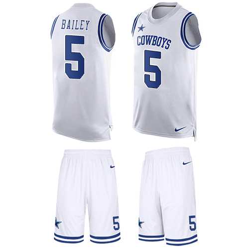 Nike Dallas Cowboys #5 Dan Bailey White Men's Stitched NFL Limited Tank Top Suit Jersey