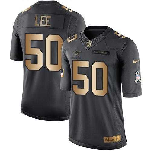 Nike Dallas Cowboys #50 Sean Lee Black Men's Stitched NFL Limited Gold Salute To Service Jersey
