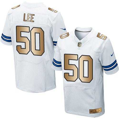 Nike Dallas Cowboys #50 Sean Lee White Men's Stitched NFL Elite Gold Jersey