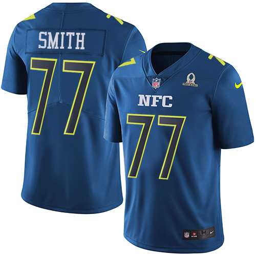 Nike Dallas Cowboys #77 Tyron Smith Navy Men's Stitched NFL Limited NFC 2017 Pro Bowl Jersey