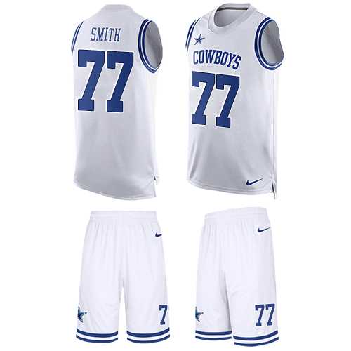 Nike Dallas Cowboys #77 Tyron Smith White Men's Stitched NFL Limited Tank Top Suit Jersey