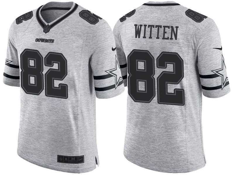 Nike Dallas Cowboys #82 Jason Witten 2016 Gridiron Gray II Men's NFL Limited Jersey