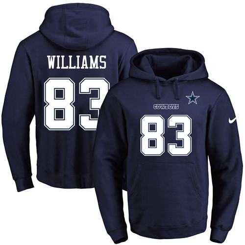 Nike Dallas Cowboys #83 Terrance Williams Navy Blue Name & Number Pullover NFL Hoodie