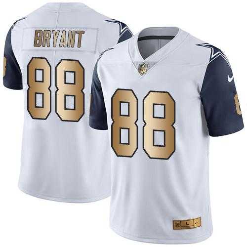 Nike Dallas Cowboys #88 Dez Bryant White Men's Stitched NFL Limited Gold Rush Jersey